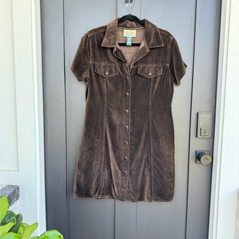 Vintage brown button dress